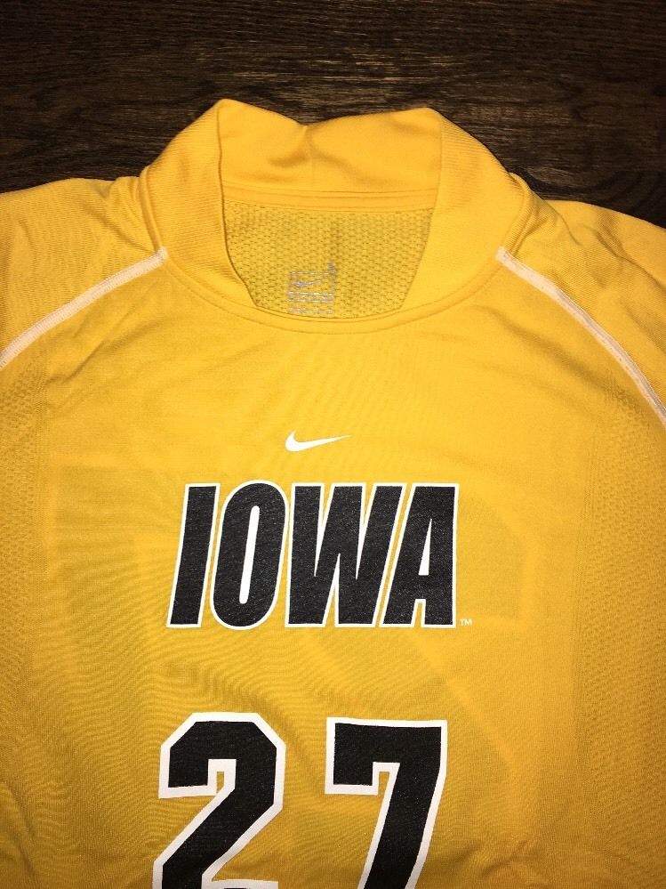 University of Iowa Hawkeyes Game Worn Soccer Jersey Used Gold #27 Nike ...