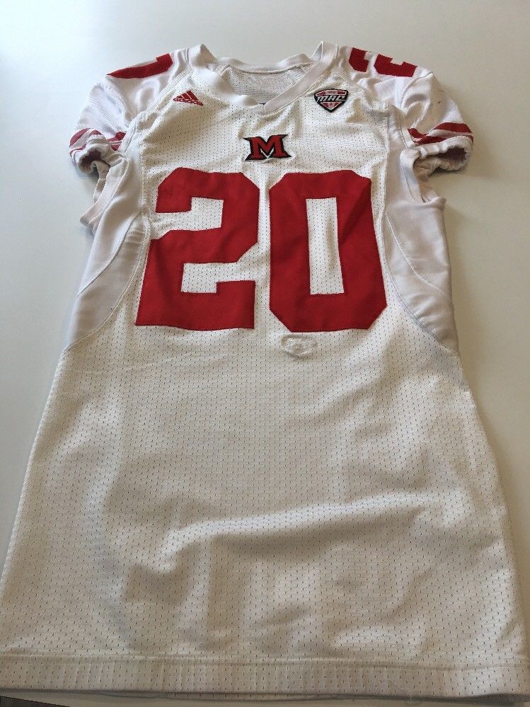 Game Worn Used Miami Red Hawks Football Jersey Adidas Size 42 # – D1Jerseys