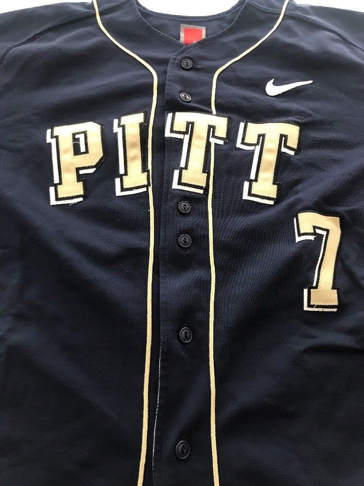 Game Worn Used Pittsburgh Panthers Baseball Jersey Pitt Nike Size 46 #7 ...