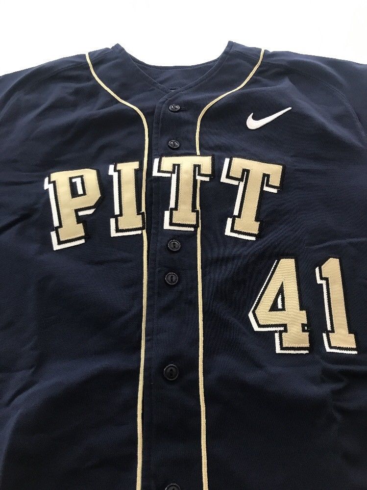 Game Worn Used Pittsburgh Panthers Baseball Jersey Pitt Nike Size 46 ...