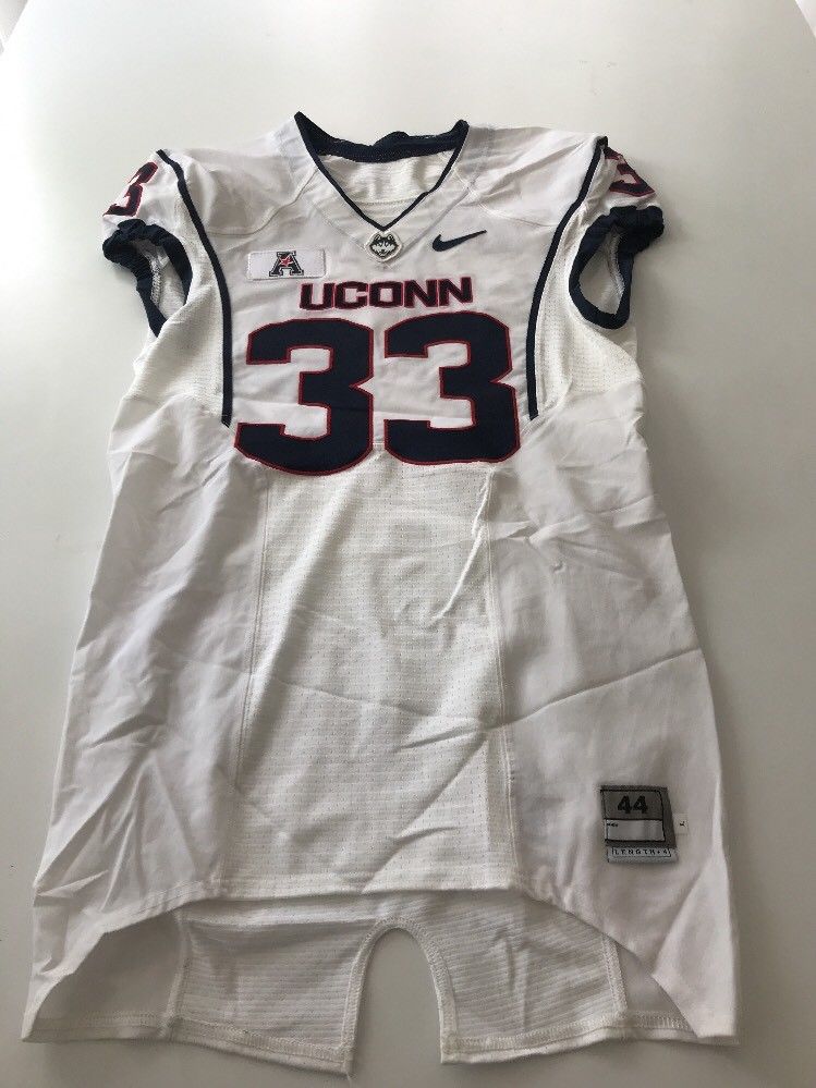 Game Worn Used UConn Huskies Connecticut Football Jersey Size 44 #33 ...