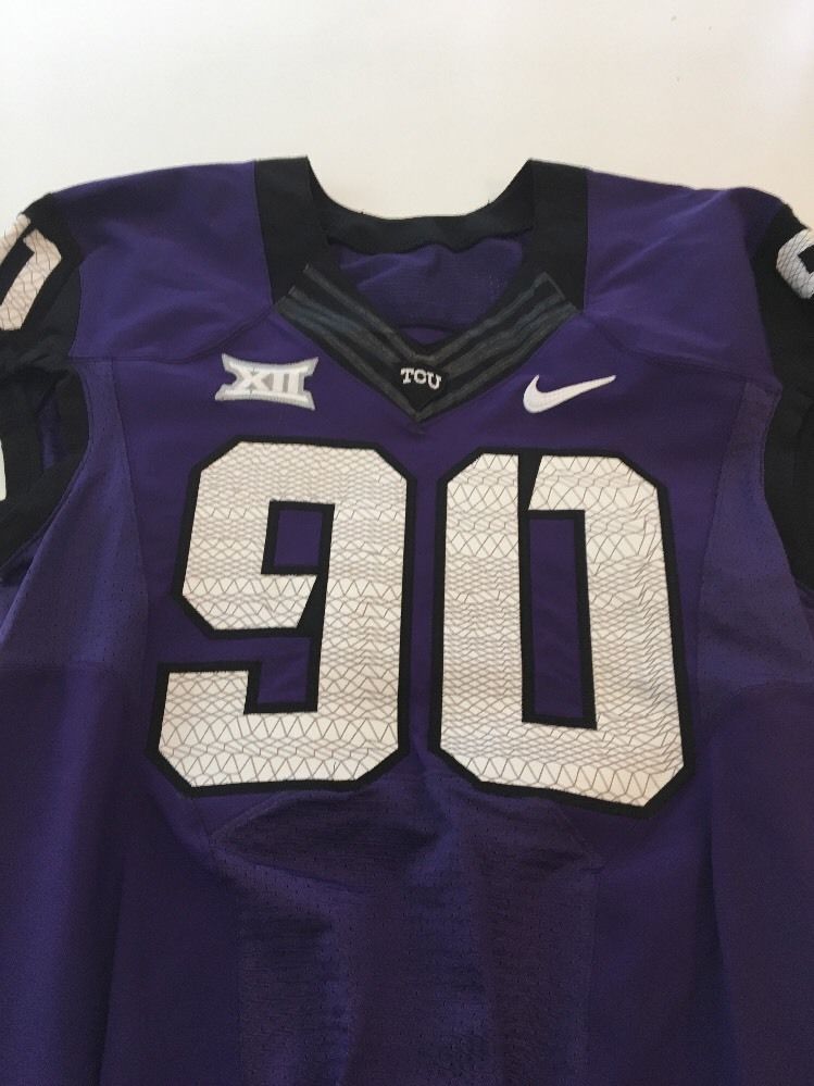 Game Worn Used Nike TCU Horned Frogs Football Jersey #90 Size 44 ...