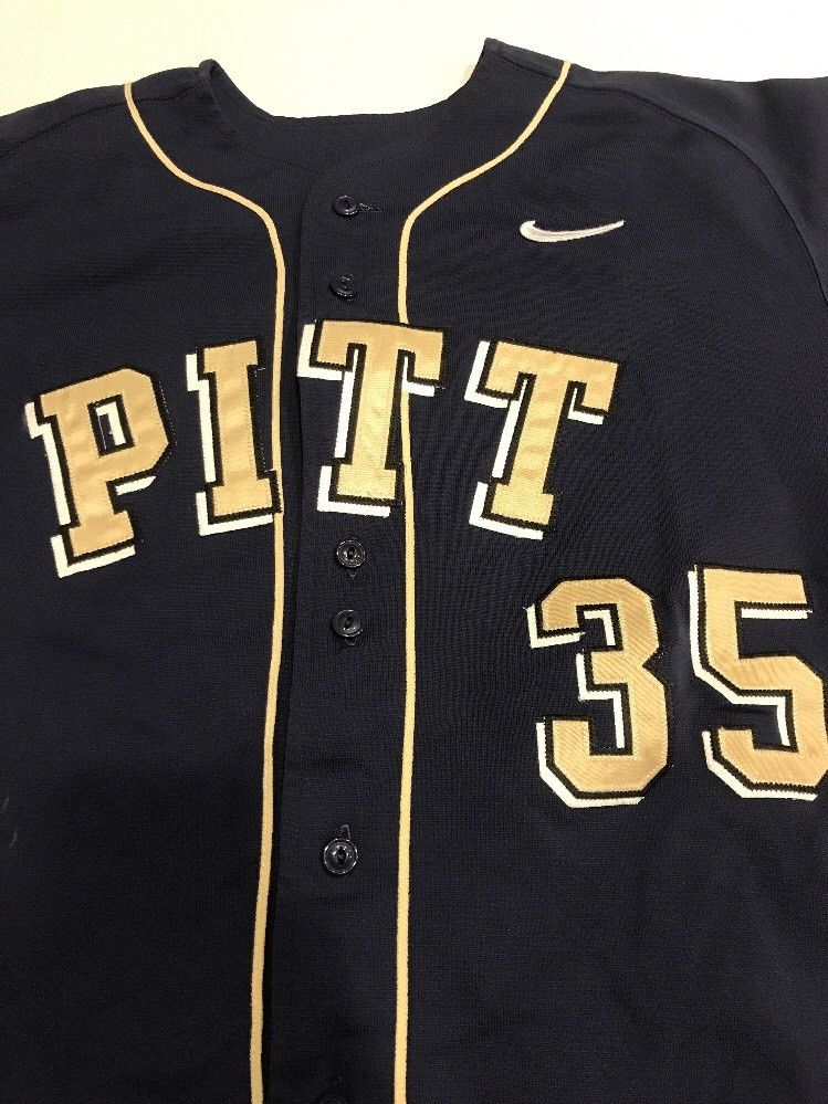 Game Worn Used Pittsburgh Panthers Baseball Jersey Pitt Nike Size 44 ...