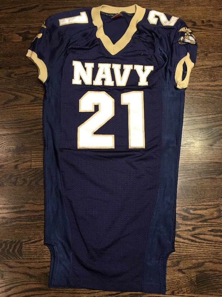 Game Worn Used Navy Midshipmen Football Jersey USNA Naval Academy Nike ...