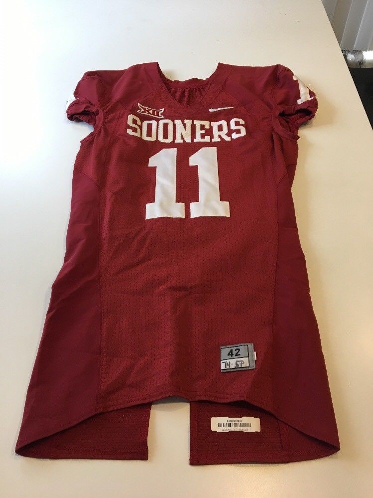 Game Worn Used Oklahoma Sooners OU Nike Football Jersey Size 42 #11 ...