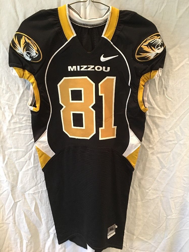 Game Worn Used Missouri Tigers Mizzou Football Jersey 81 Size 40