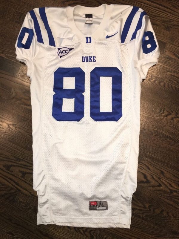 Game Worn Duke Blue Devils Football Jersey Used Nike #80 Size XL ...