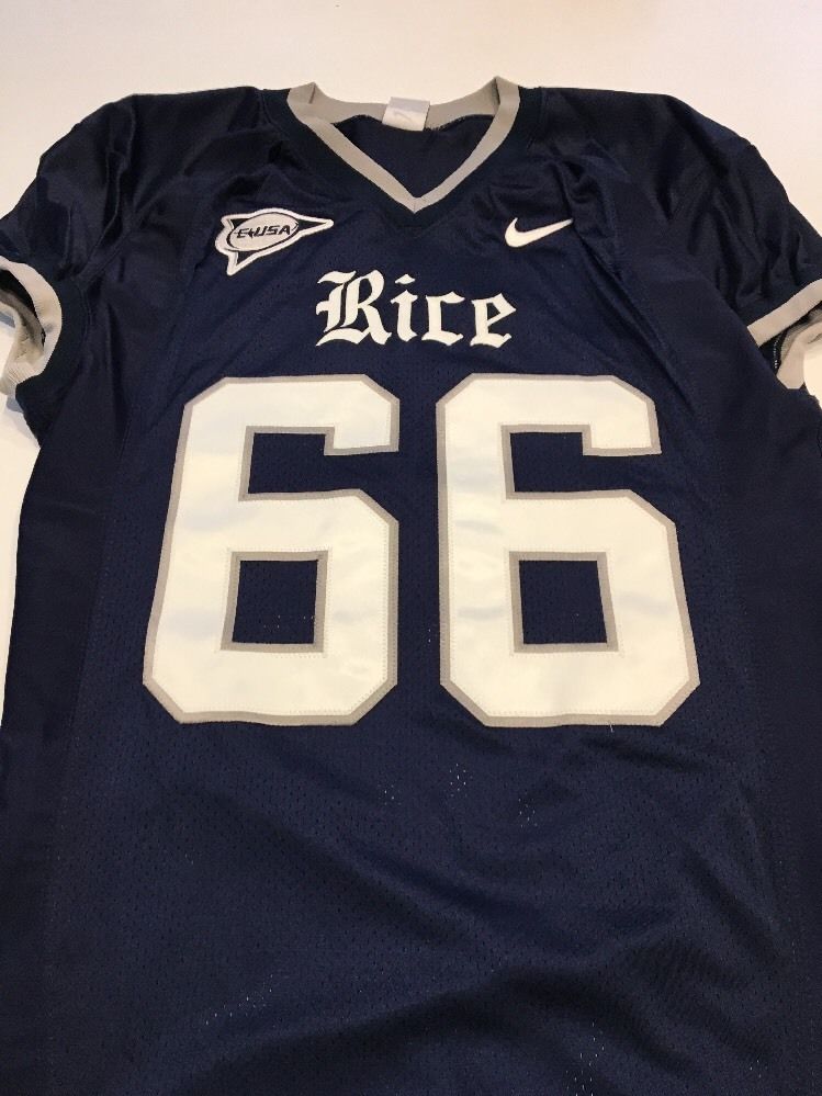 Game Worn Used Nike Rice Owls Football Jersey Size L #66 – D1Jerseys