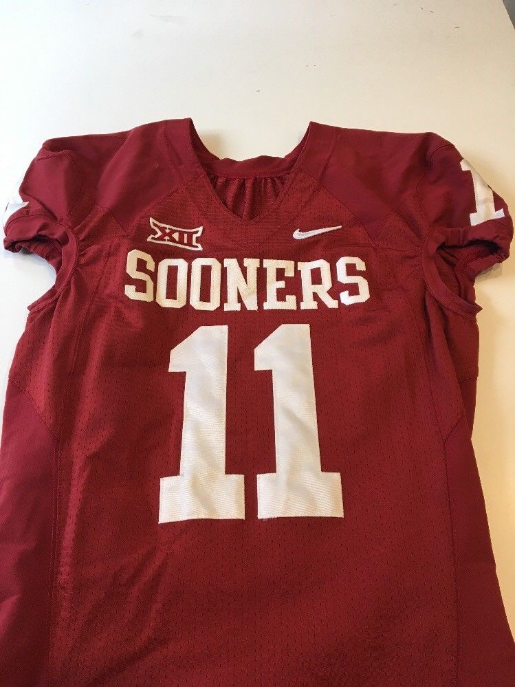 Game Worn Used Oklahoma Sooners OU Nike Football Jersey Size 42 #11 ...