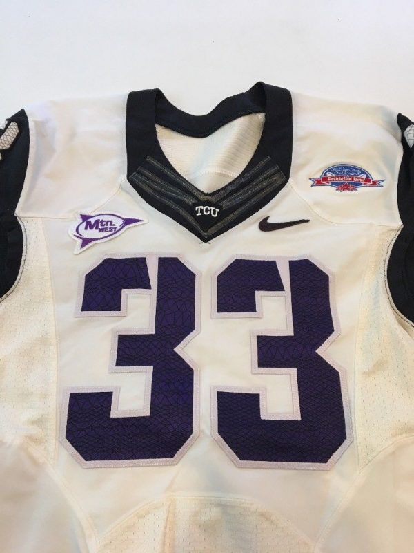 Game Worn Used Nike TCU Horned Frogs Football Jersey #33 Size 44