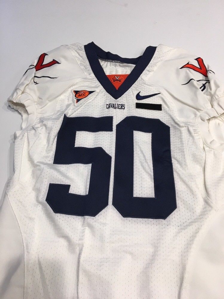 Game Worn Used Virginia Uva Cavaliers Cavs Football Jersey Nike Size 42 