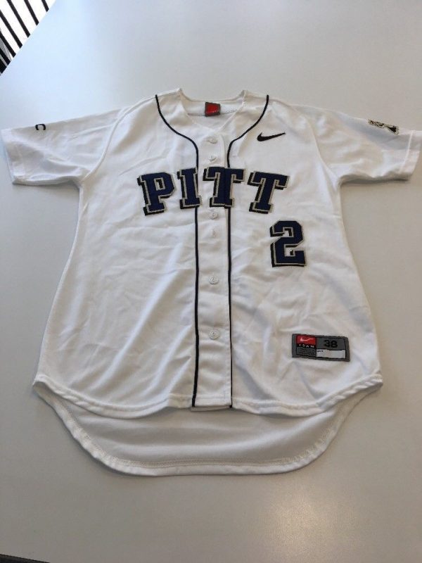 Game Worn Used Pittsburgh Panthers Baseball Jersey Pitt Nike Size 38 #2 ...