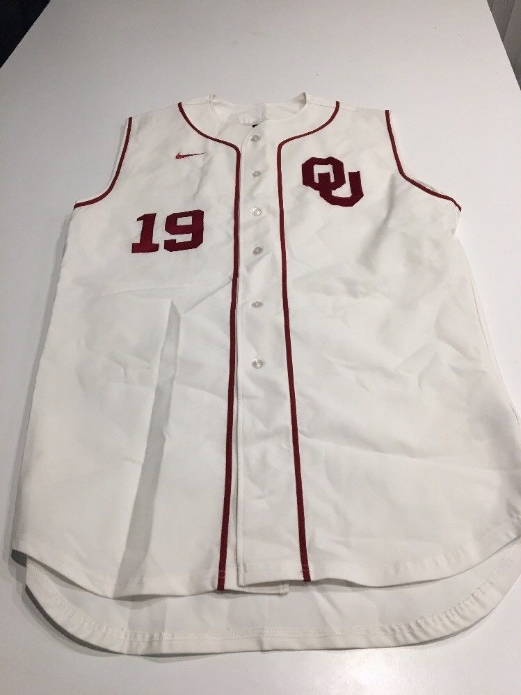 Game Worn Used Oklahoma Sooners OU Nike Baseball Jersey Size 48 #19 ...
