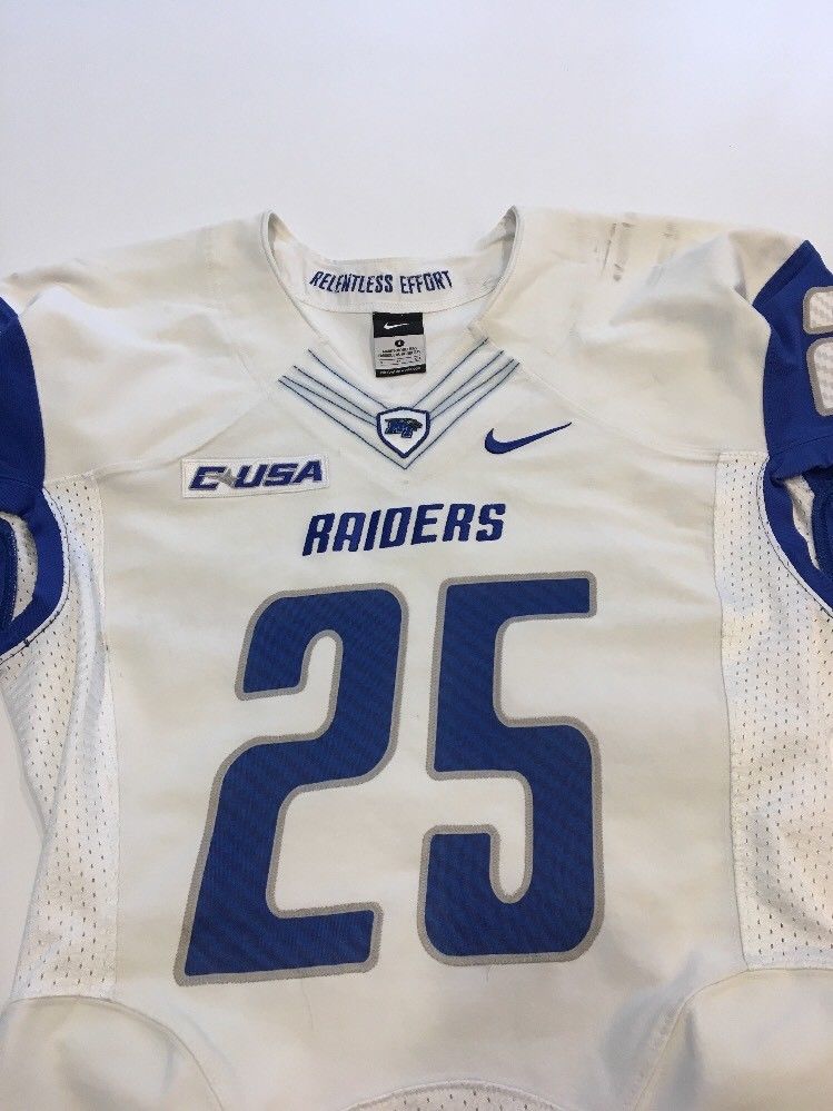 Game Worn Used Nike Middle Tennessee St Blue Raiders Football Jersey ...