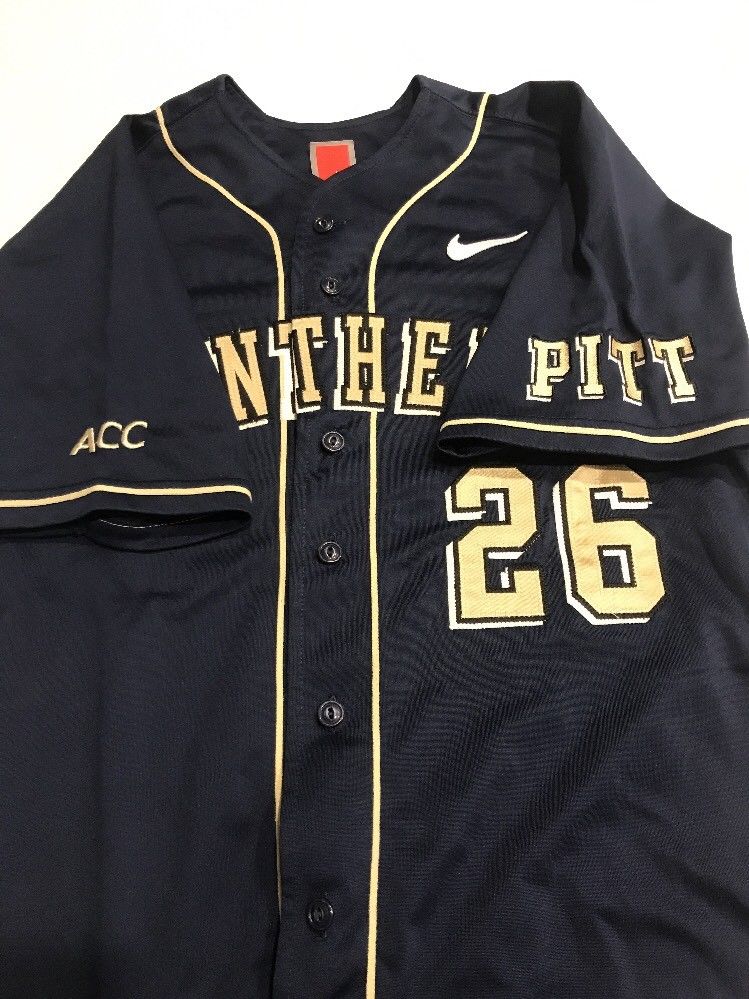 Game Worn Used Pittsburgh Panthers Baseball Jersey Pitt Nike Size 44 ...