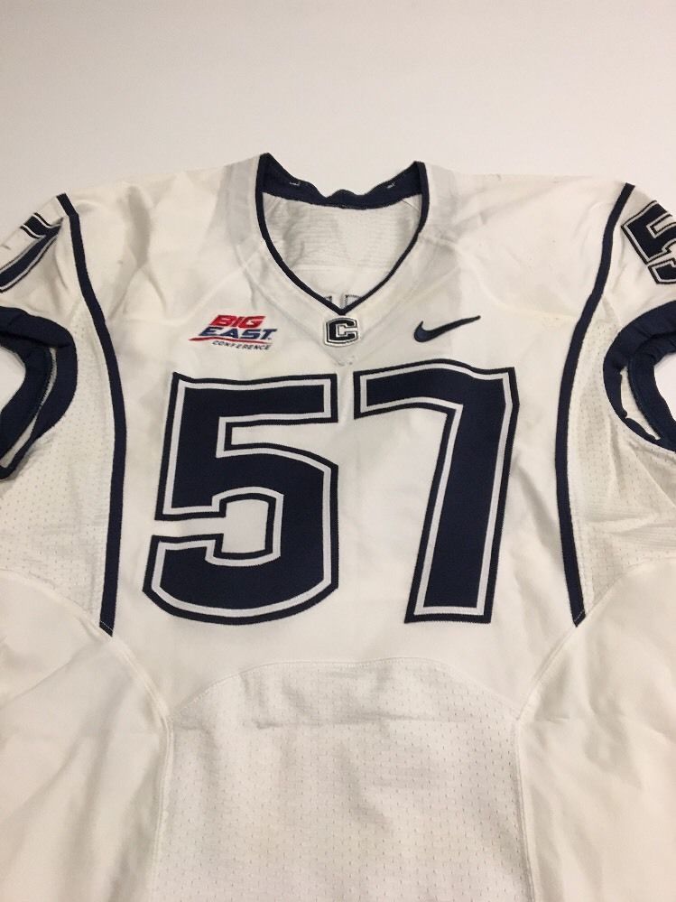 Game Worn Used UConn Huskies Connecticut Football Jersey #57 Size 46 ...