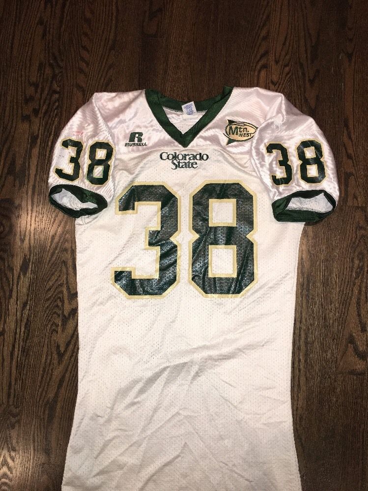 Game Worn Used Colorado State Rams Football Jersey #38 Russell Large ...