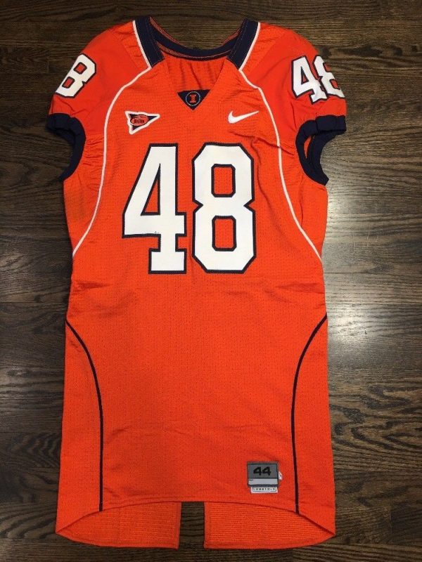 Game Worn Used Illinois Fighting Illini Football Jersey Nike #48 Size ...