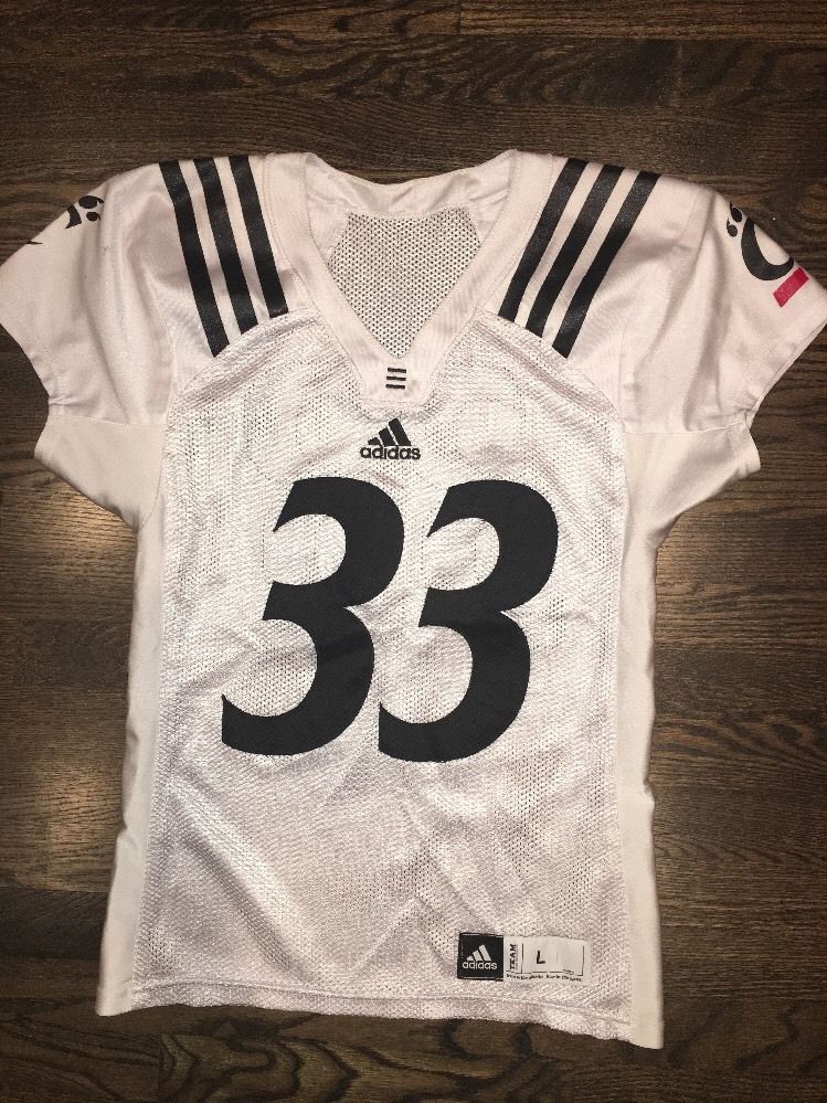 Game Worn Used Adidas Cincinnati Bearcats Football Jersey #33 Size L ...