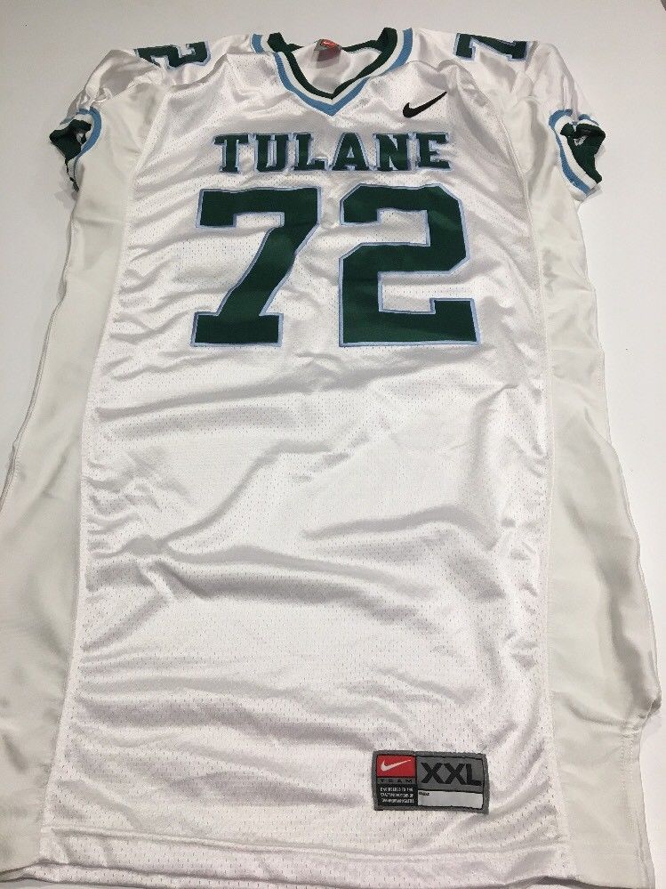 Game Worn Used Nike Tulane Green Wave Football Jersey #72 Size XXL ...